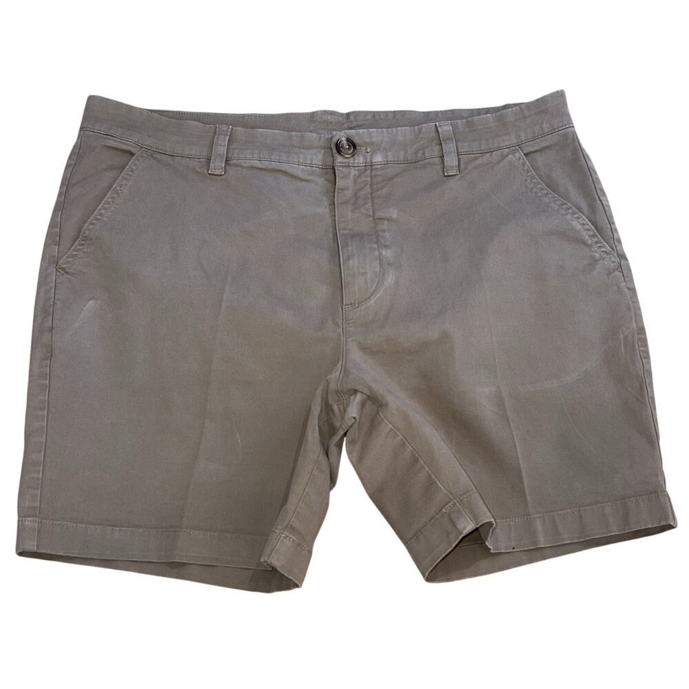 Chubbies Men’s Chino Shorts Khaki Tan Twill Sz 34, 7” Inseam Flat Front Pockets